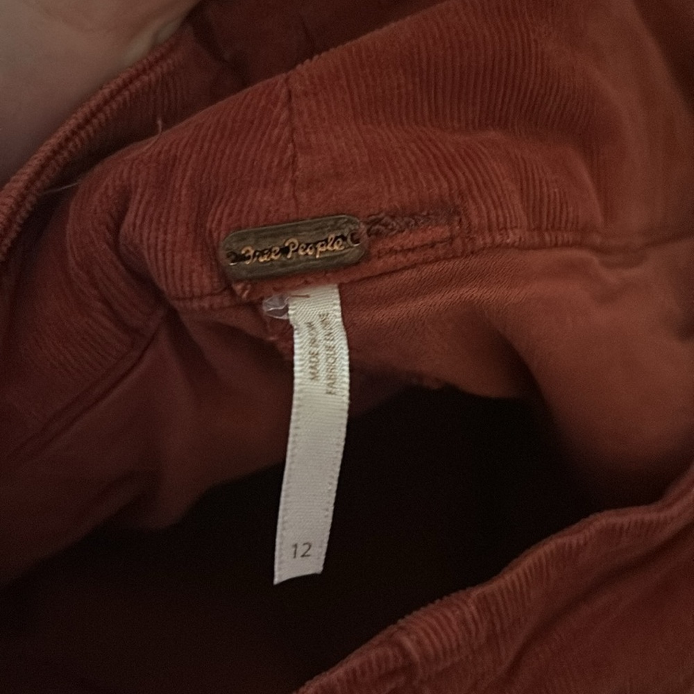Free People Rust Red Corduroy Pleated Mini Skirt - Picture 9 of 9
